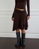 Image of Emera Midi Skirt with Studs in Bitter Chocolate