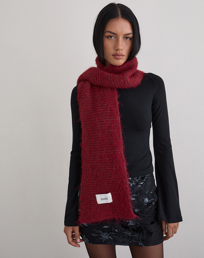 Image of Scarf in Plain Burgundy