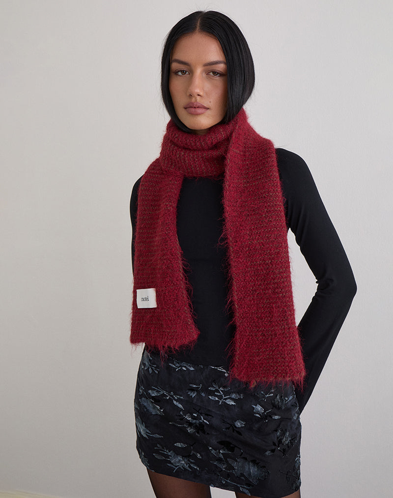 Image of Scarf in Plain Burgundy