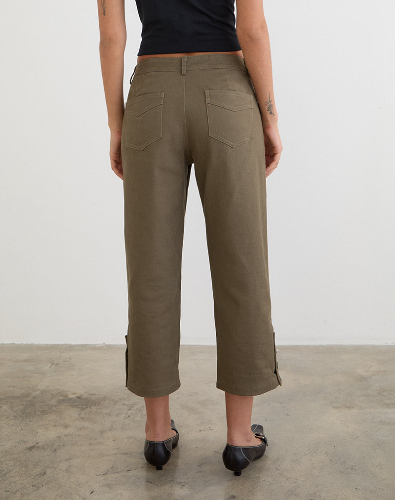 Khaki Twill Capri Trouser | Selesa – motelrocks.com