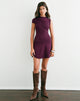 Image of Selindu Drape Mini Dress with Cape in Fig