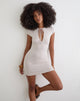 Image of Senobia Keyhole Mini Dress in Cannoli Cream
