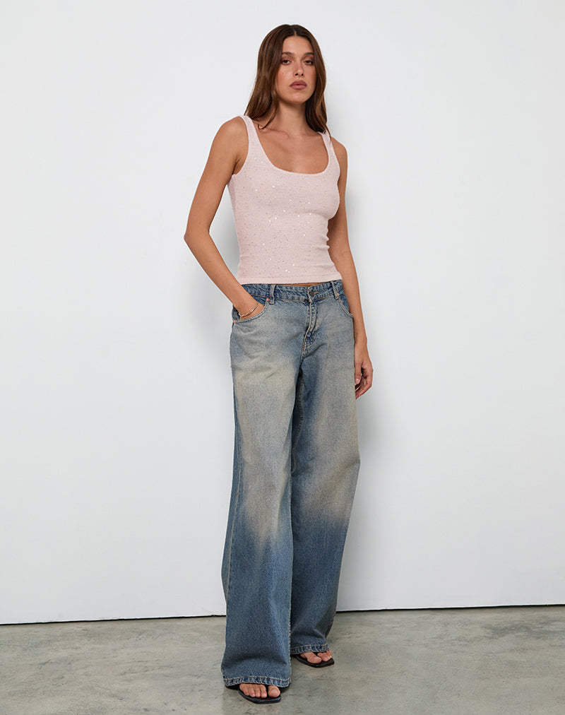 Image of Sepai Vest Top in Dispersed Sequin Pink