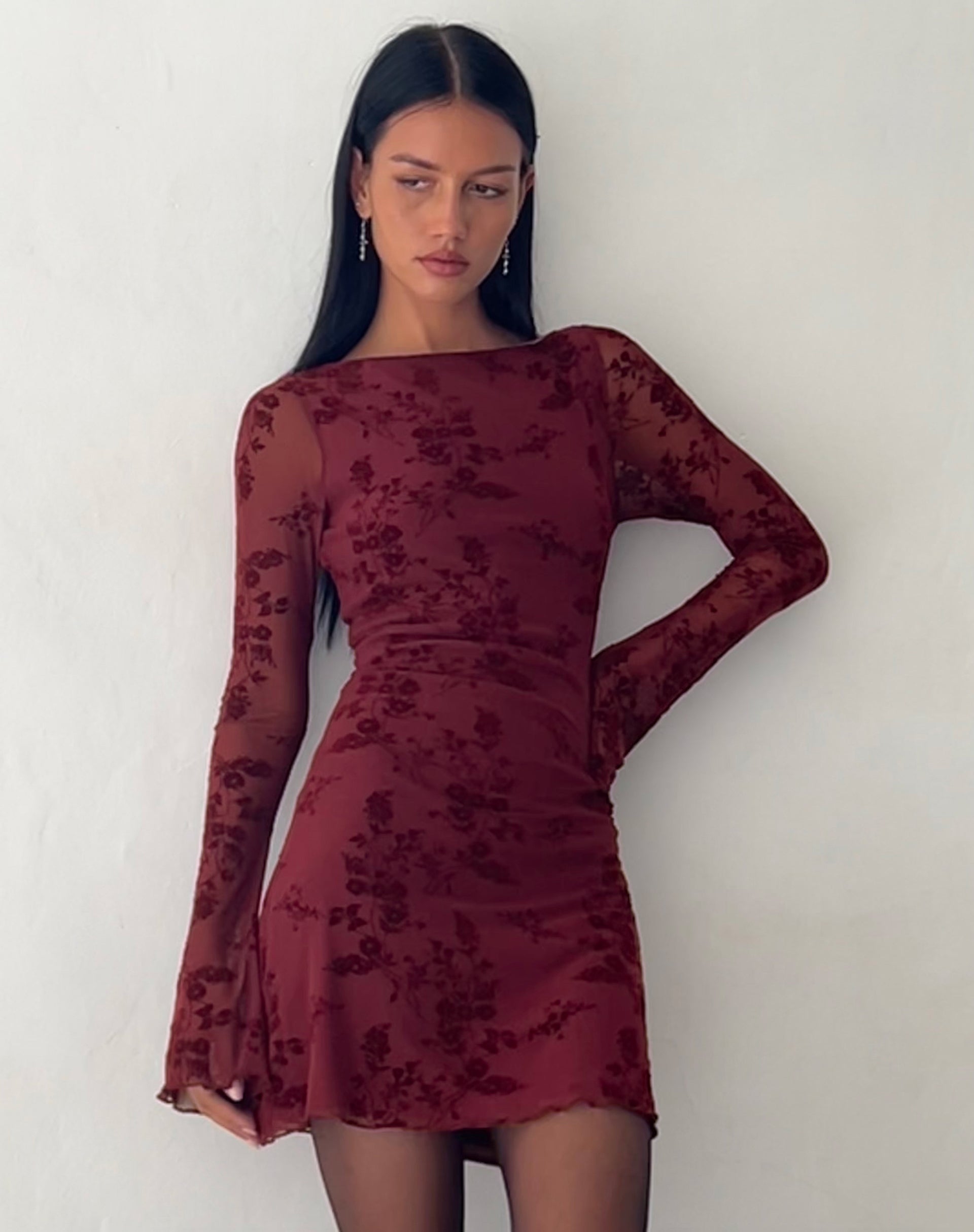 sevila long sleeve mini dress sevila long sleeve mini dress lace burgundy Shein |New Burgundy Sexy Off-Shoulder Lace Mini
