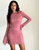Image of Sevila Long Sleeve Dress in Dusty Rose Lace
