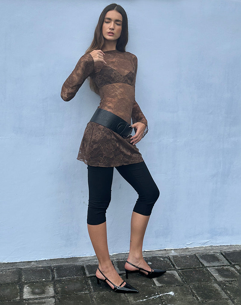 Dark Brown Long Sleeve Mini Dress | Sevila motelrocks.com Dark Brown Long Sleeve Mini Dress | Sevila motelrocks.com