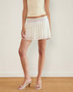 Image of Akara Pleated Mini Skirt in Chiffon Ivory