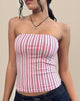 Image of Shaelo Bandeau Top in Pinstripe Pink