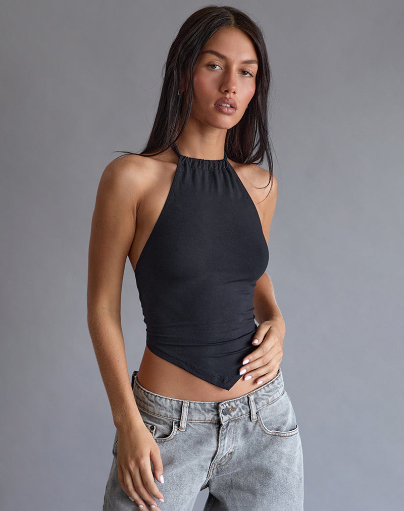 Black Halter Top | Shalas – motelrocks.com