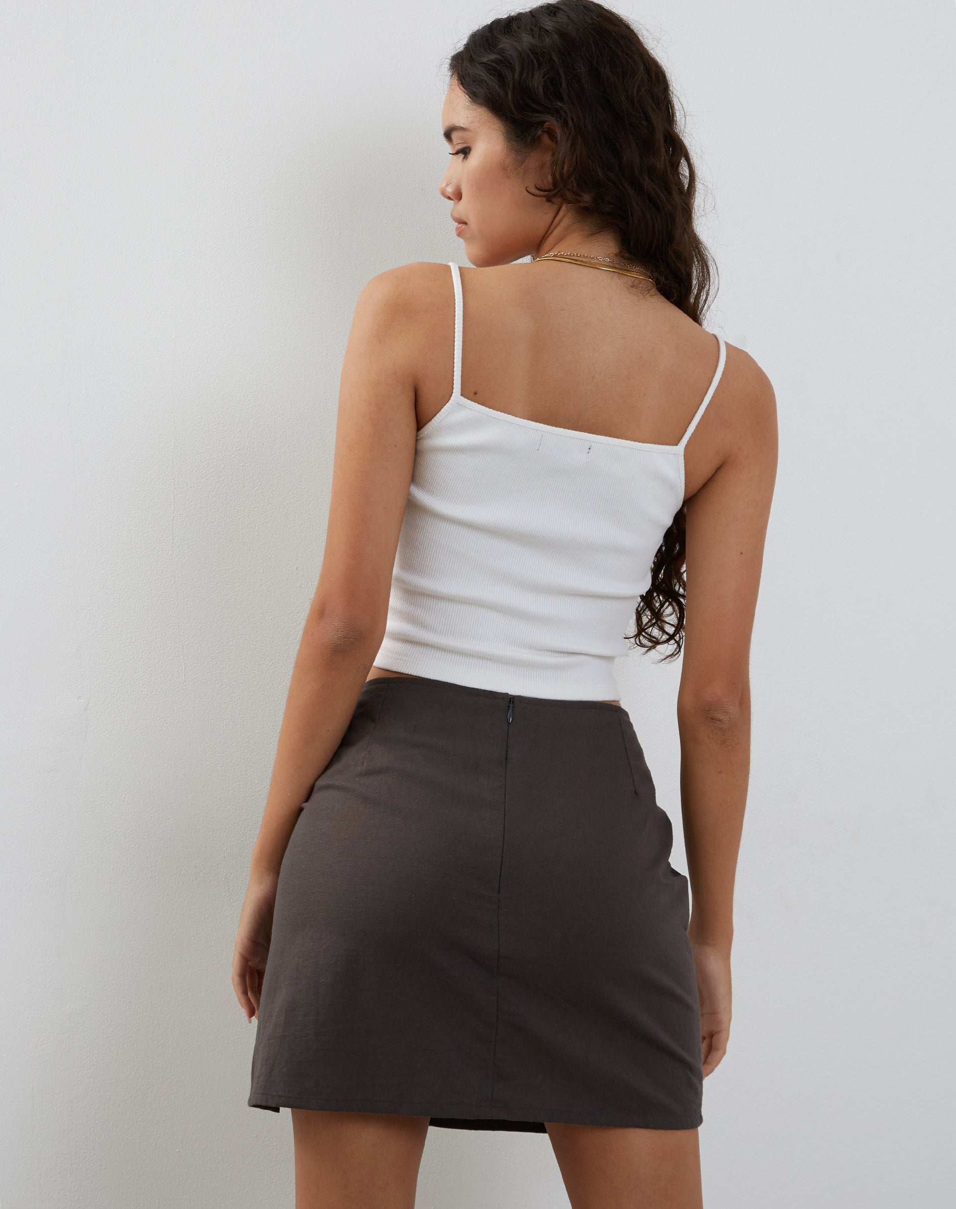 Image of Sheny Mini Skirt in Charcoal Grey