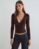 Image of Sheon Long Sleeve Top in Rayon Jersey Bitter Chocolate