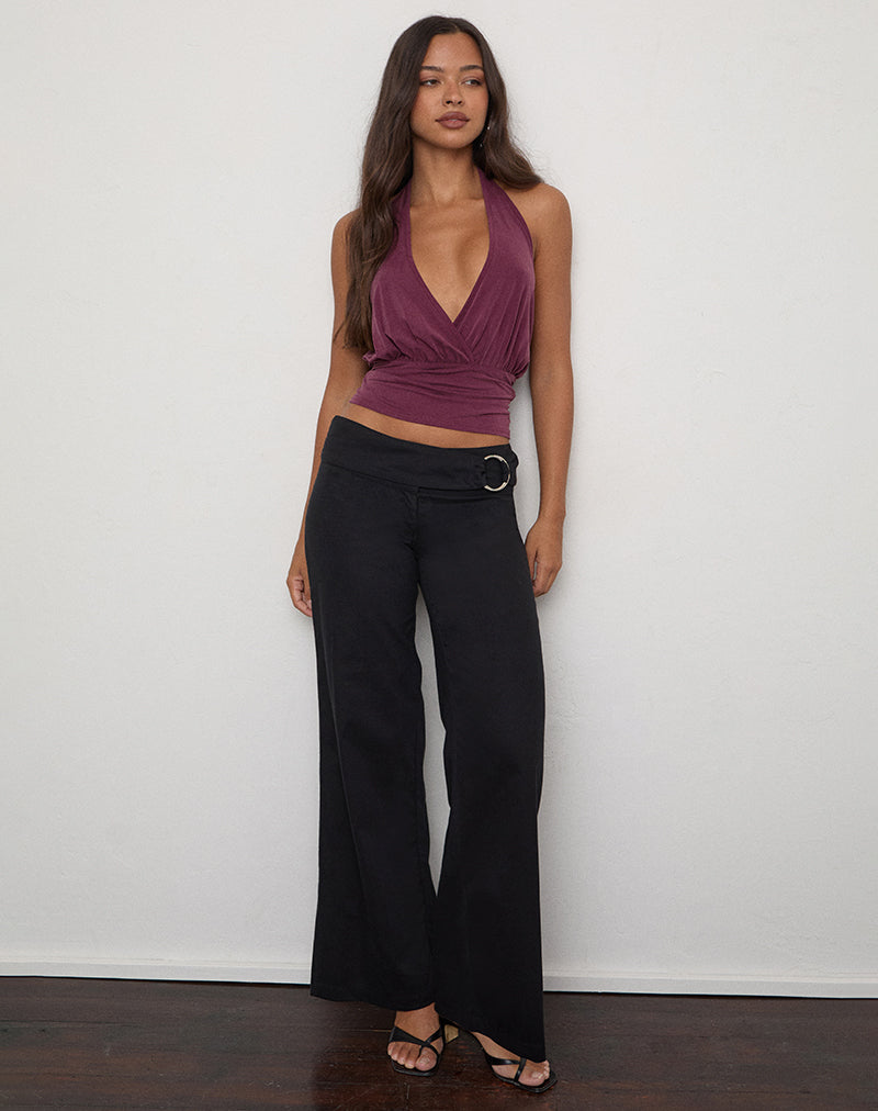 Image of Falitasa Trouser in Twil Black with Buckle