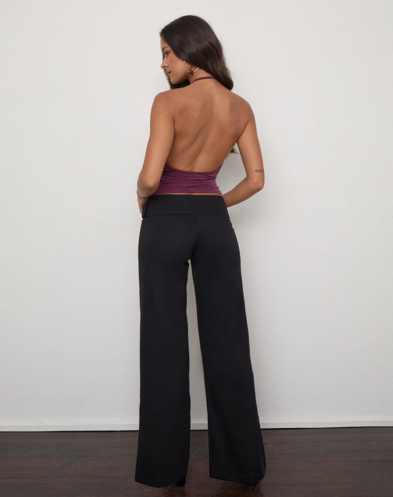 Image of Falitasa Trouser in Twil Black with Buckle