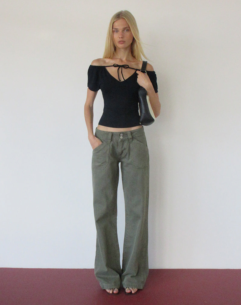 Image of Sibila Off Shoulder Top in Black