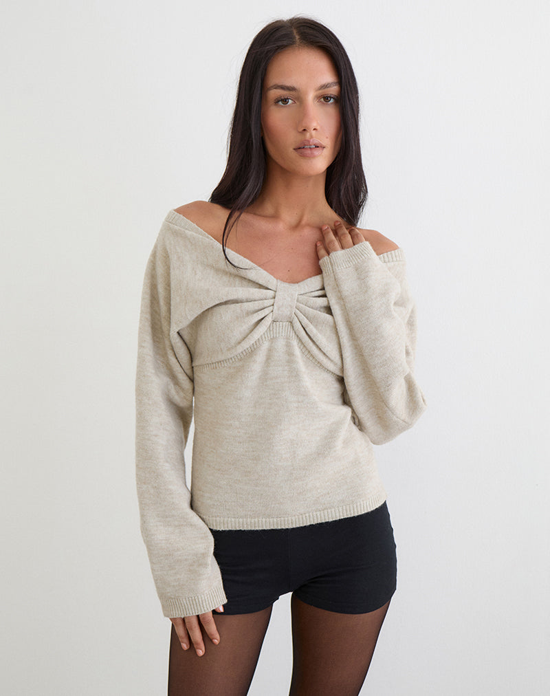 Sikuna Bow Jumper in Oat