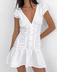 Image of Silesa Ruched Mini Dress in White