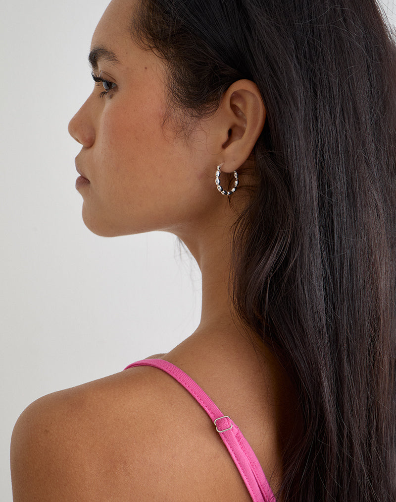 Image of Sterling Silver 20mm Bead Hoop Earrings