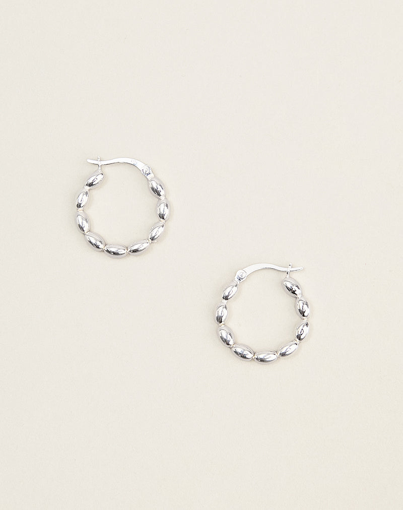 Sterling Silver 20mm Bead Hoop Earrings