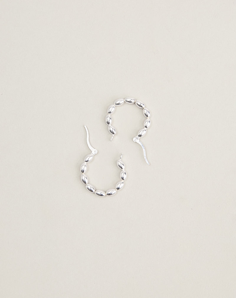 Image of Sterling Silver 20mm Bead Hoop Earrings
