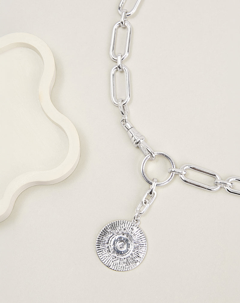 Silver Chain Necklace with Pendant