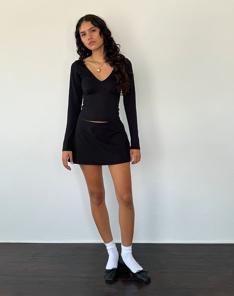 Image of Sisil Long Sleeve Top in Black