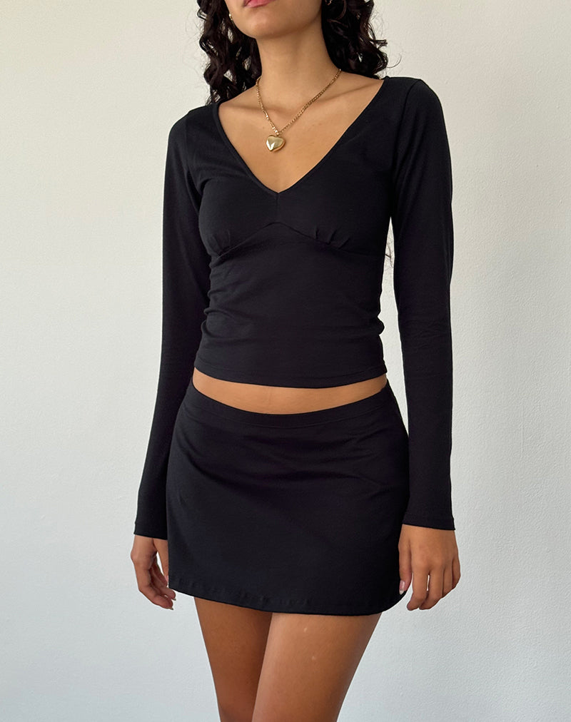Black Long Sleeve top | Sisil – motelrocks.com