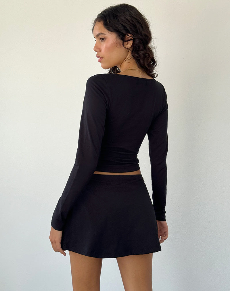 Image of Sisil Long Sleeve Top in Black