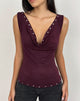 Image of Slater Studded Top in Rayon Jersey Dark Plum