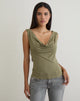 Image of Slater Studded Top in Rayon Jersey Khaki