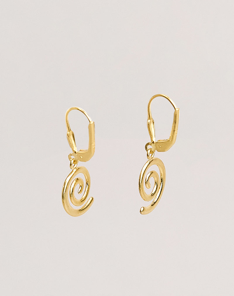 Image of Gold Plated Small Swirl Earrings