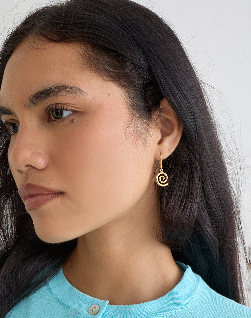 Image of Gold Plated Small Swirl Earrings