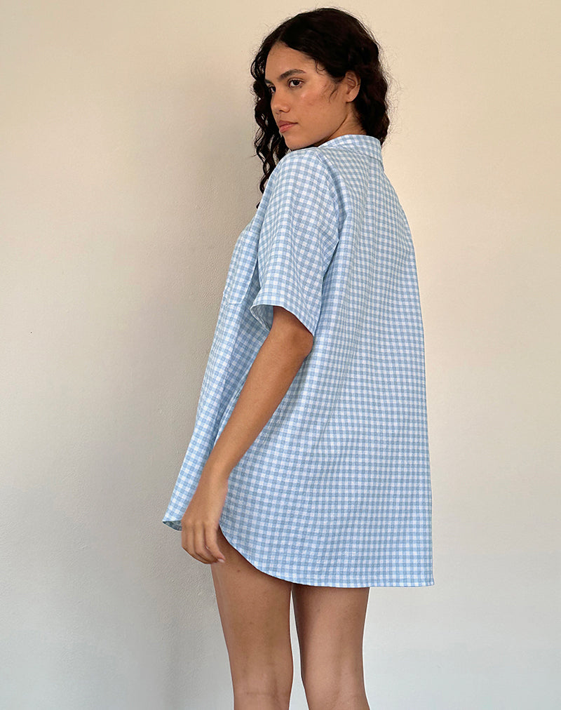 Smith Oversized Shirt in Blue Gingham