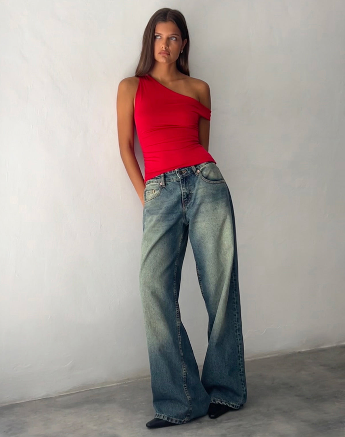Motel Rocks Red Top Red Twist Sleeve Top | Sohan – motelrocks.com