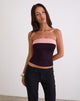 Image of Solna Bandeau Top in Redwood with Pink Lady Binding