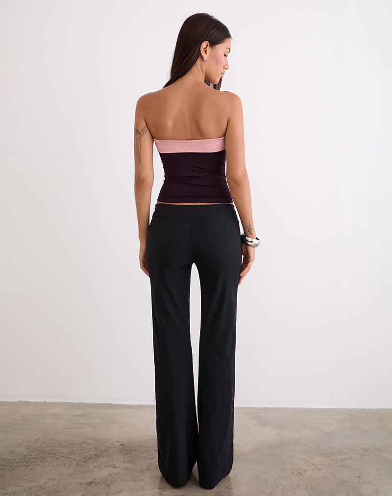 Image of Solna Bandeau Top in Redwood with Pink Lady Binding