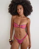 Image of Sorawa Bikini Top in Purple and Red Radiant Lines