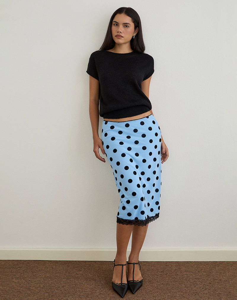 Image of Sorin Deep Waistband Top in Knit Black