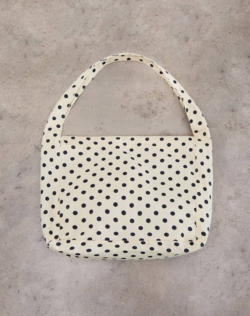 Image of Sota Polka Twill Bag in White and Black