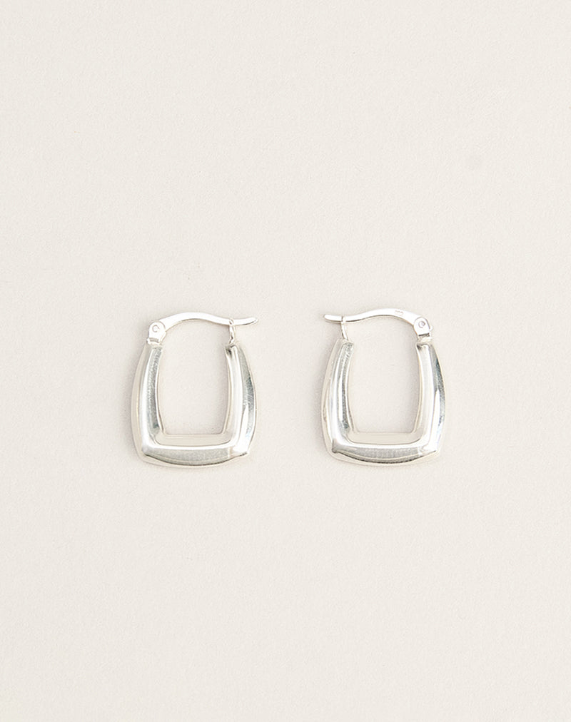Image of Square Sterling Silver Creole Hoop Earrings