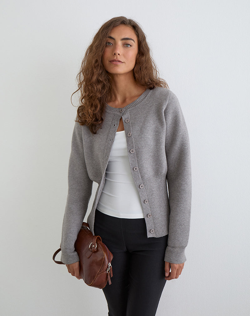 Subra Long Sleeve Cardigan in Grey