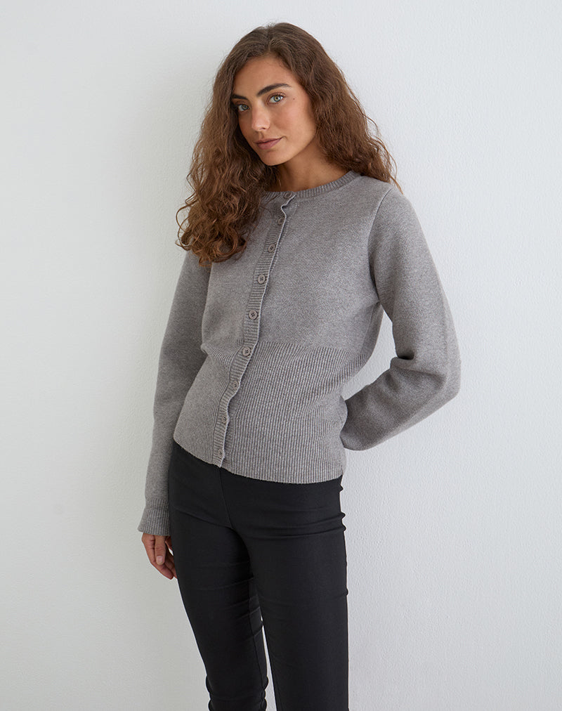 Image of Subra Long Sleeve Cardigan in Grey