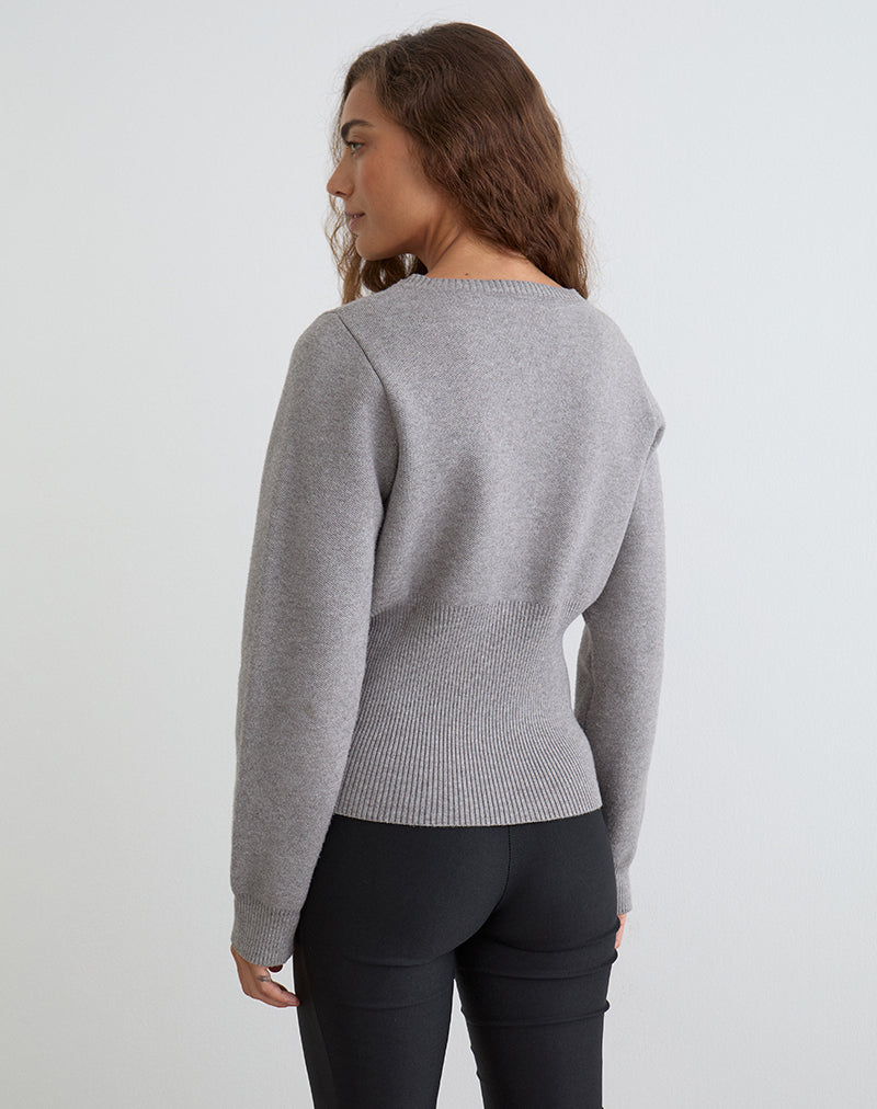Image of Subra Long Sleeve Cardigan in Grey