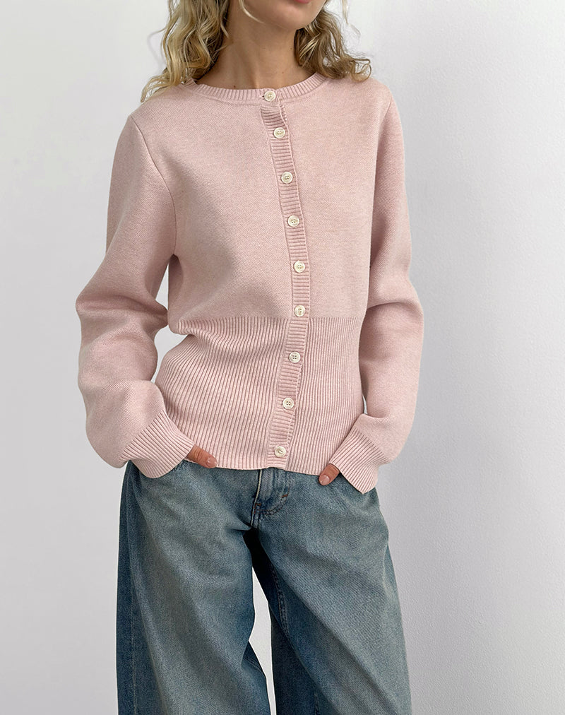 Image of Subra Long Sleeve Cardigan in Pink