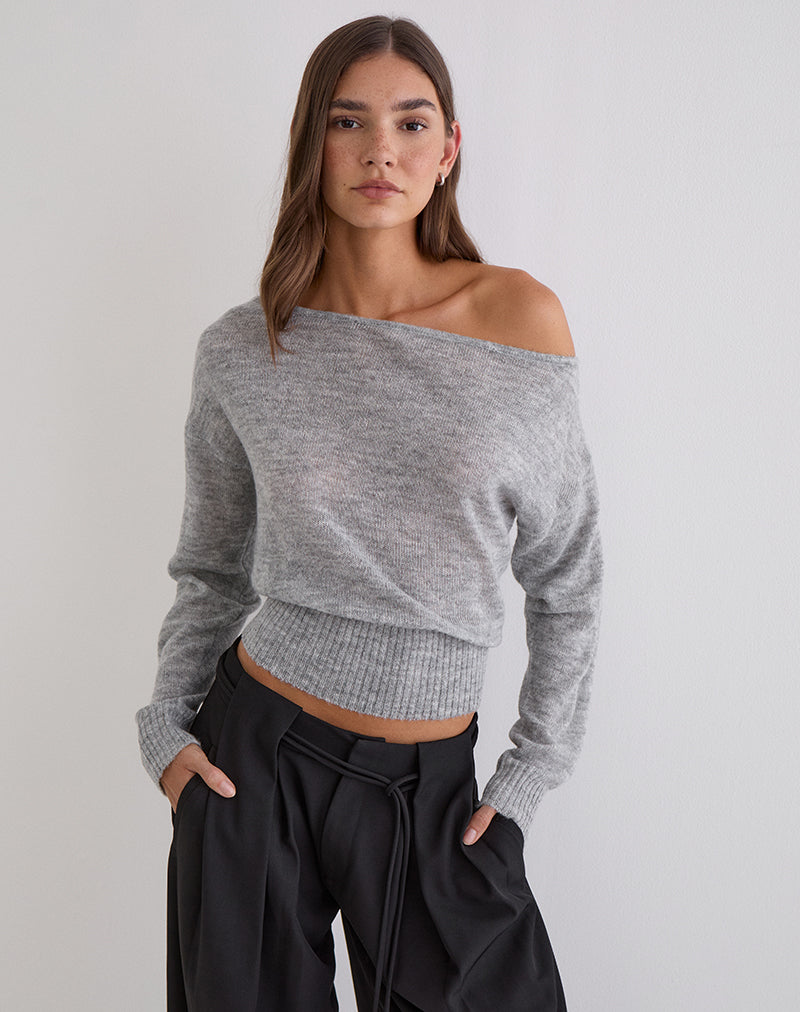 Suena Asymmetric Jumper in Grey