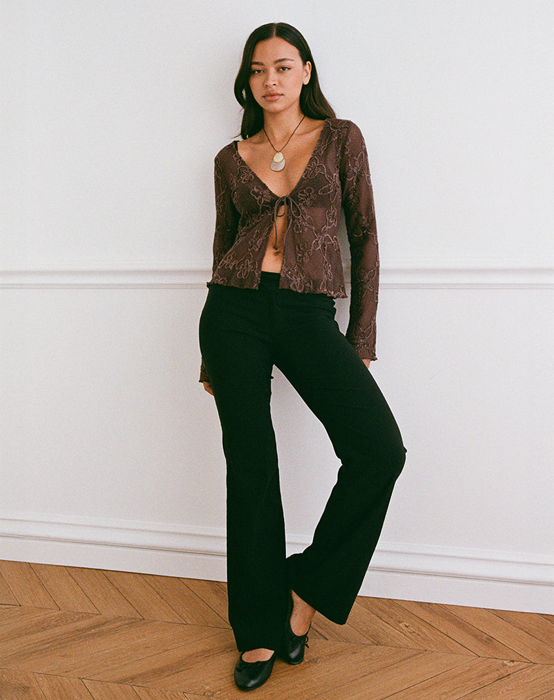 Image of Sukita Cardigan in Sequin Knit Dark Brown