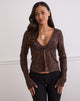Image of Sukita Cardigan in Sequin Knit Dark Brown