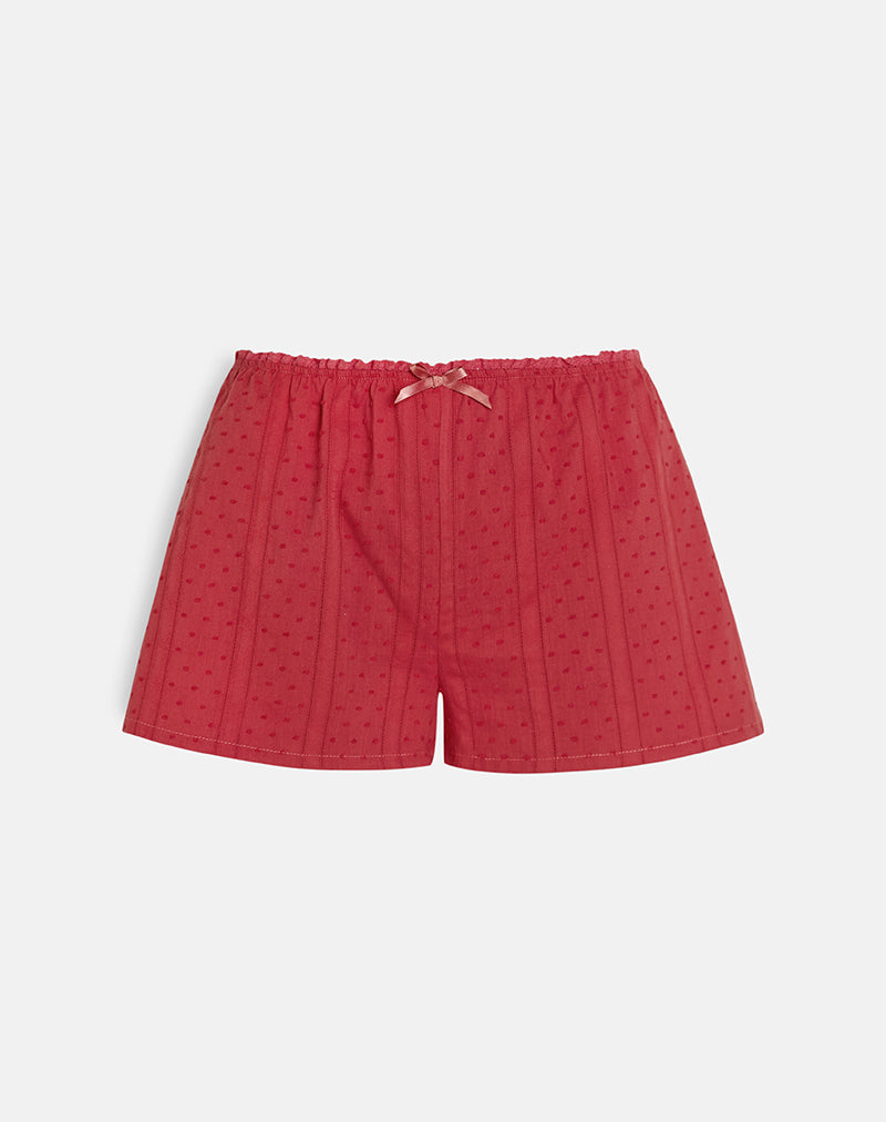 Image of Sumi Shorts in Cotton Dobby Red