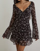 Image of Sumiko Mini Dress in Flower Chiffon Brown