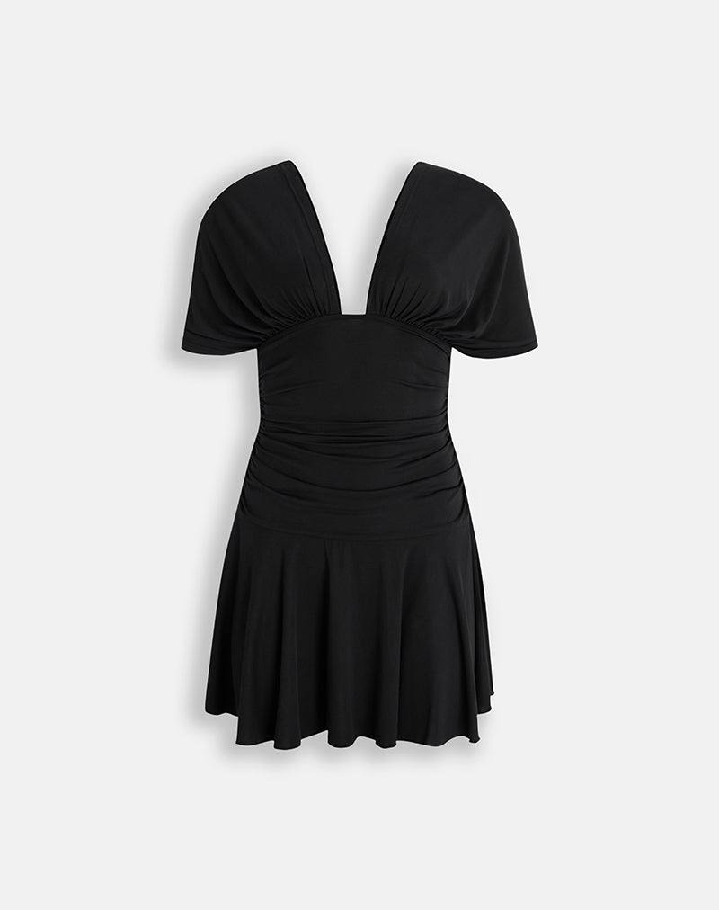 Image of Sunmi Mini Dress in Cupro Black