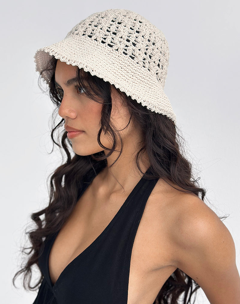 Image of Suno Bucket Hat in Crochet Ivory